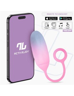 Huevo Silicona Doble Capa con APP Azul Rosa