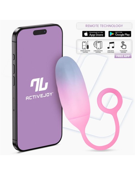 Huevo Silicona Doble Capa con APP Azul Rosa