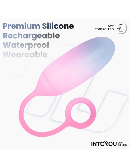 Huevo Silicona Doble Capa con APP Azul Rosa