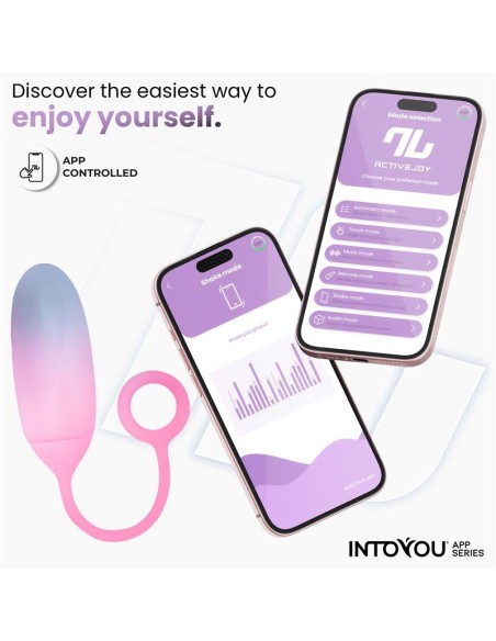 Huevo Silicona Doble Capa con APP Azul Rosa