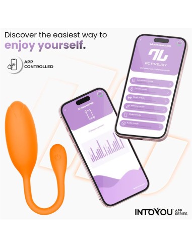 Logan Huevo Vibrador con APP Silicona Unibody Naranja