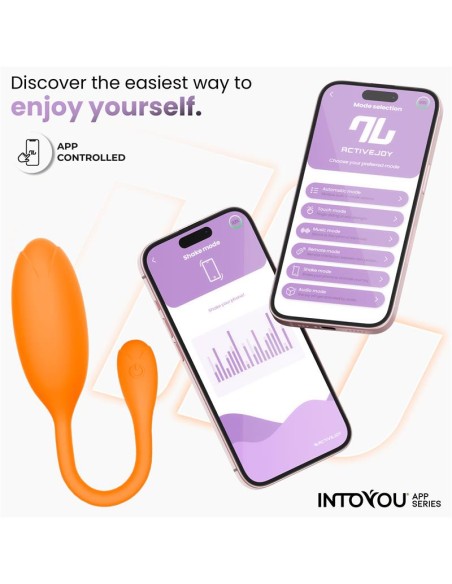 Logan Huevo Vibrador con APP Silicona Unibody Naranja