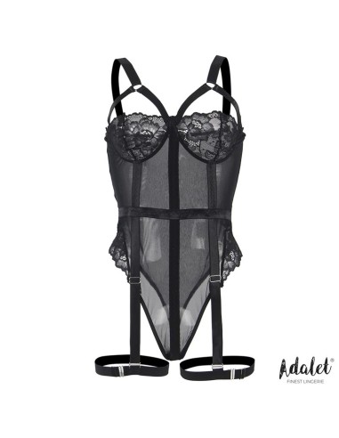 Ariana Body con Liguero y Ligas Negro