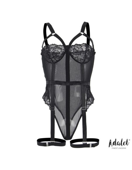 Ariana Body con Liguero y Ligas Negro