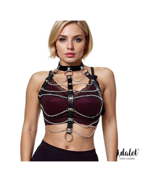 Hilda Arnes de Pecho con Cadenas Cuero Vegano Talla unica Hilda Arnes de Pecho con Cadenas Cuero Vegano Talla unica