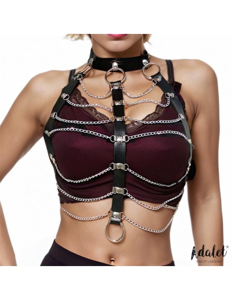 Hilda Arnes de Pecho con Cadenas Cuero Vegano Talla unica Hilda Arnes de Pecho con Cadenas Cuero Vegano Talla unica