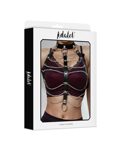 Hilda Arnes de Pecho con Cadenas Cuero Vegano Talla unica Hilda Arnes de Pecho con Cadenas Cuero Vegano Talla unica