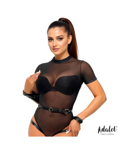 Jimena Liguero Tipo Arnes con Esposas Cuero Vegano Talla unica Jimena Liguero Tipo Arnes con Esposas Cuero Vegano Talla unica