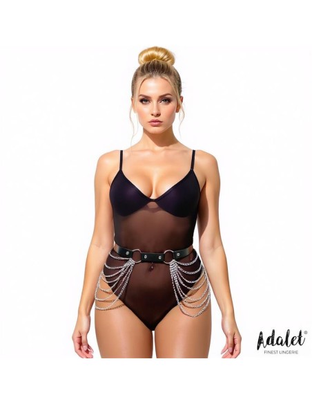 Nadine Cinturon Cuero Vegano con Cadenas Tall unica