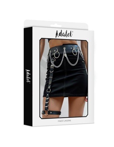 Coral Cinturon con Liga con Cadena Cuero Vegano Talla unica