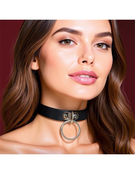 Collar con Aro Cuero Vegano Talla unica