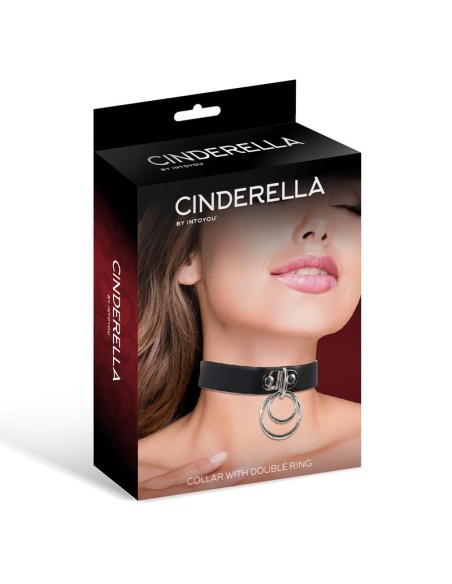 Collar con Doble Aro Cuero Vegano Talla unica Collar con Doble Aro Cuero Vegano Talla unica