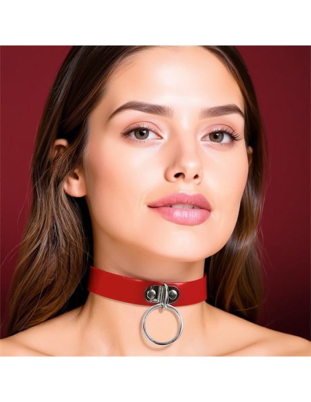 Collar con Aro Cuero Vegano Talla unica