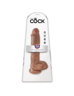 Dildo Reaslista con Testiculos 10 Bronceado 2