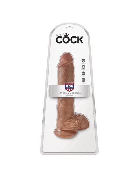 Dildo Reaslista con Testiculos 10 Bronceado