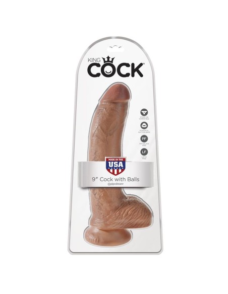 Dildo Reaslista con Testiculos 9 Bronceado