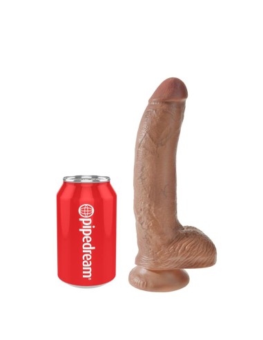 Dildo Reaslista con Testiculos 9 Bronceado