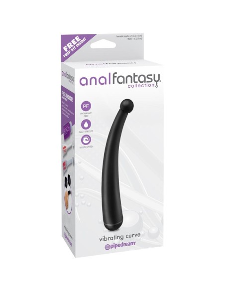 Plug Anal con Curva y Vibracion Color Negro Plug Anal con Curva y Vibracion Color Negro