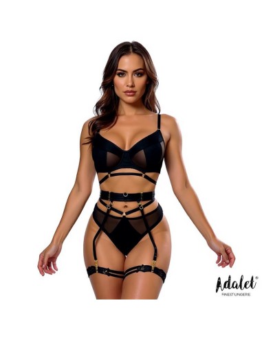Ellie Set Sujetador Tanga Liguero y Ligas