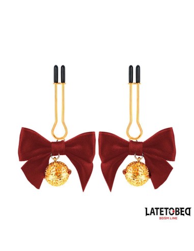Pinzas para Pezones con Lazos Rojos