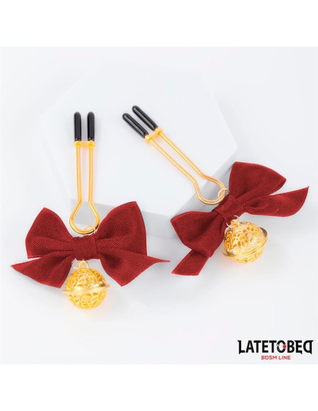 Pinzas para Pezones con Lazos Rojos