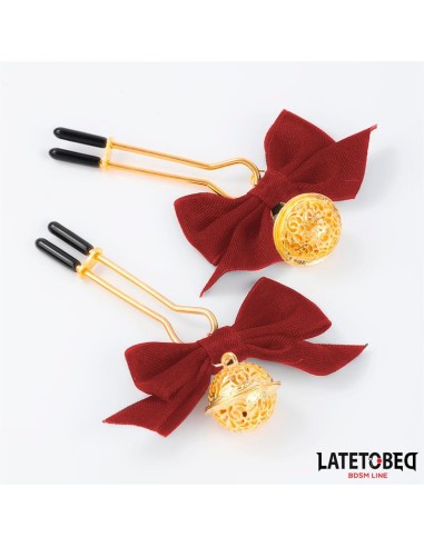 Pinzas para Pezones con Lazos Rojos