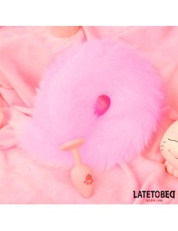 Plug Anal Rosa con Cola de Zorro Rosa 2