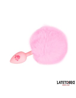 Plug Rosa de Silcona con Pompon Rosa