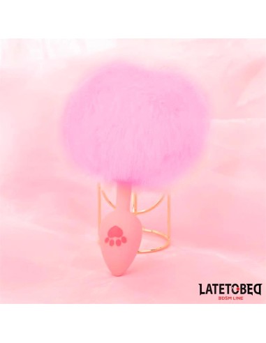 Plug Rosa de Silcona con Pompon Rosa