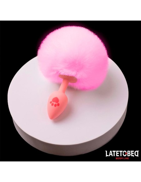 Plug Rosa de Silcona con Pompon Rosa