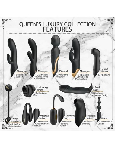 Luxury Set Queens 12 Juguetes Negro y Oro 18k