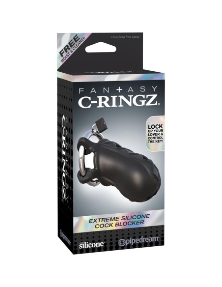 Fantasy C Ringz Jaula de Bloqueo extremo de Silicona Color Negro Fantasy C Ringz Jaula de Bloqueo extremo de Silicona Color Negro