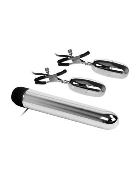 Baile Set Bala Vibrador y Pinzas para Pezones con Vibracion Turbo