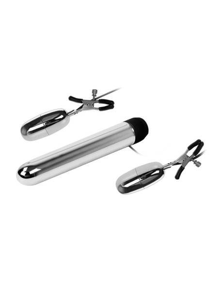 Baile Set Bala Vibrador y Pinzas para Pezones con Vibracion Turbo