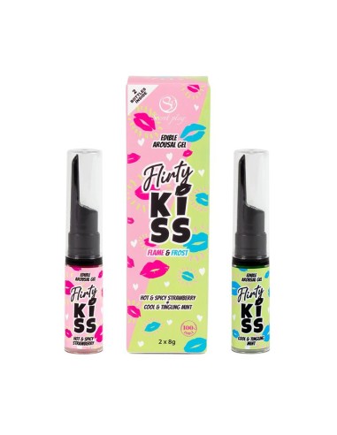 Flirty Kiss Geles para Sexo Oral Fresa y Menta 2x8gr