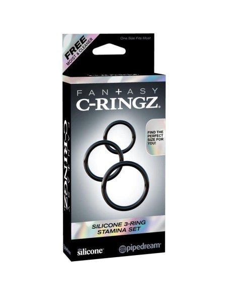 Fantasy C Ringz Set de 3 Anillos de Silicona Color Negro Fantasy C Ringz Set de 3 Anillos de Silicona Color Negro