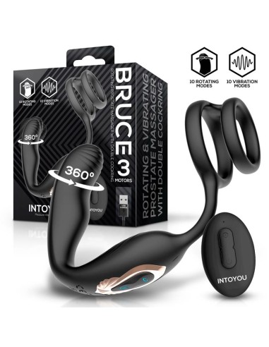 Bruce Masajeador Prostatico 360º y Doble Anillo con Vibracion