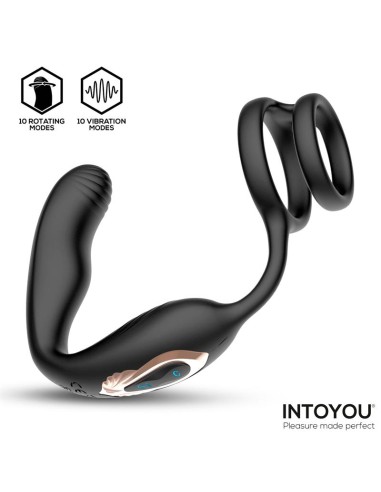 Bruce Masajeador Prostatico 360º y Doble Anillo con Vibracion
