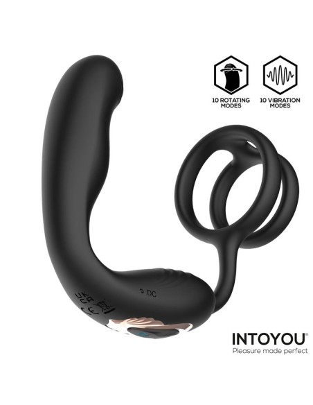 Bruce Masajeador Prostatico 360º y Doble Anillo con Vibracion