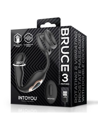 Bruce Masajeador Prostatico 360º y Doble Anillo con Vibracion