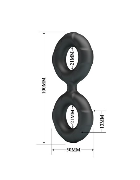 Radwan Anillo para el Pene Doble Silicona Mod 19