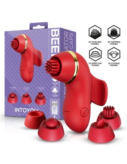 Beeny Estimulador con 4 Cabezales Succion Tapping Tickling y Licking