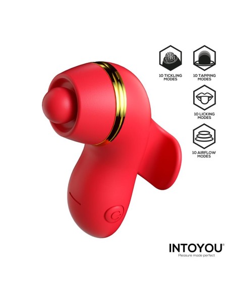 Beeny Estimulador con 4 Cabezales Succion Tapping Tickling y Licking