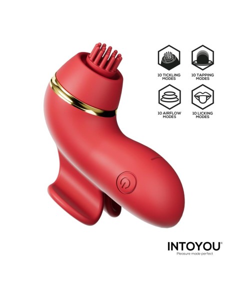 Beeny Estimulador con 4 Cabezales Succion Tapping Tickling y Licking