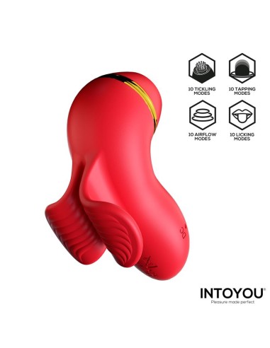 Beeny Estimulador con 4 Cabezales Succion Tapping Tickling y Licking