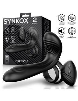 Synkox Girth Gainer con Doble Anillo para el Pene con Vibracion