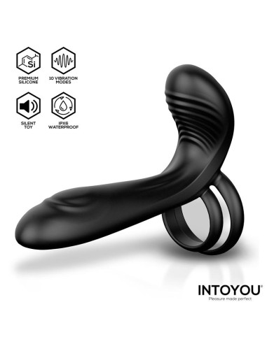 Synkox Girth Gainer con Doble Anillo para el Pene con Vibracion