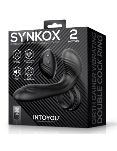 Synkox Girth Gainer con Doble Anillo para el Pene con Vibracion