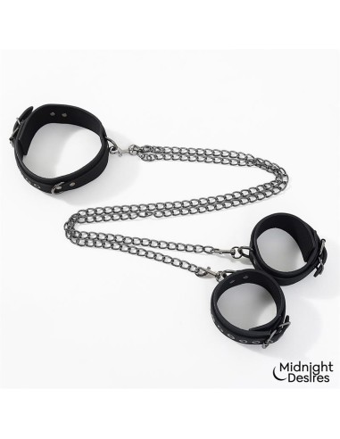Collar con Esposas para Tobillos con Cadena