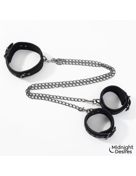 Collar con Esposas para Tobillos con Cadena